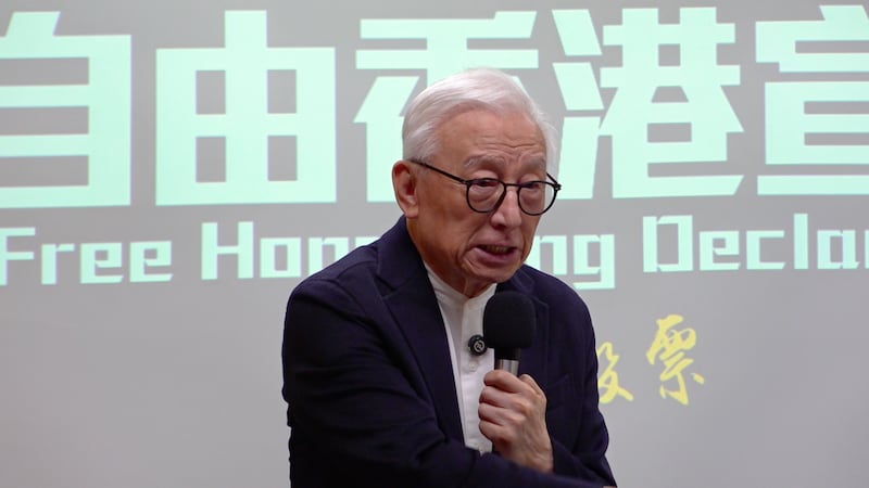 曹興誠指出721元朗襲擊事件，令他感到中共踐踏了文明的底線，所以要積極抗共、支持香港。（程皓楠攝）