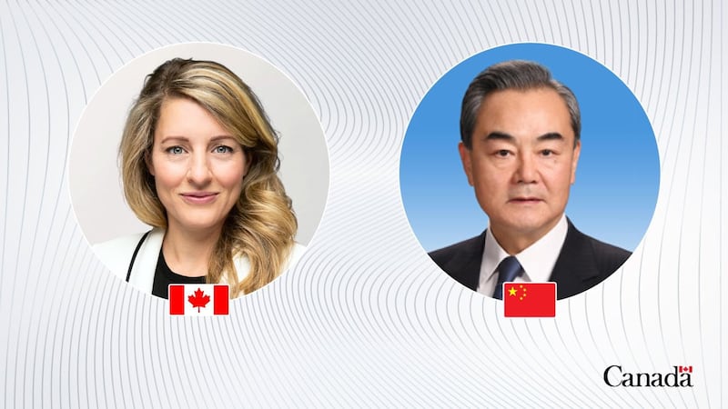 加拿大外长乔美兰上任外长後一直未访问中国,但曾与中国外长王毅在德国慕尼黑会议见过面。 (乔美兰推特)