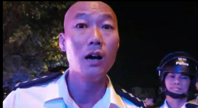 阿海表示难忘721到场警方李汉民面对记者追问态度嚣张。(受访者提供)