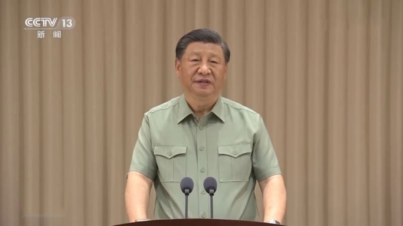 2023年7月6日,习近平视察东部战区机关并发表讲话。(视频截图/CCTV)